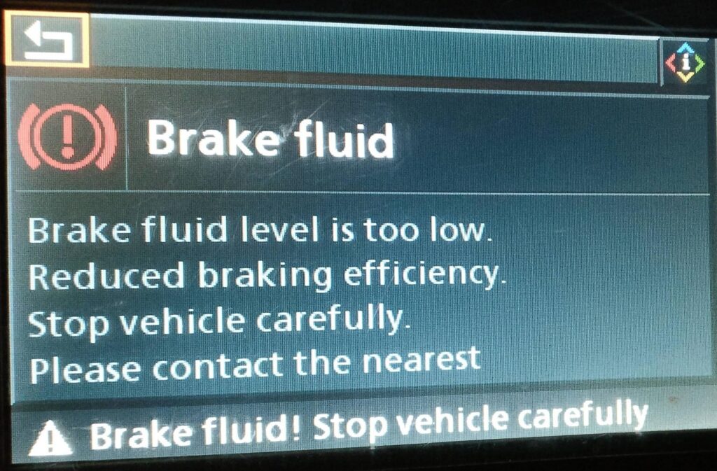 Low brake fluid Warning BMW